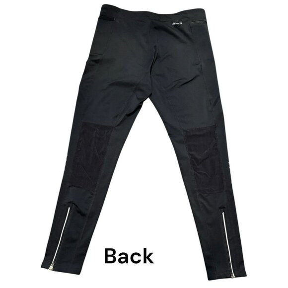 Nike Womens Dri Fit Tech Tights Drawstring Pockets Mesh Ankle Zippers Black Sz M - Picture 6 of 16